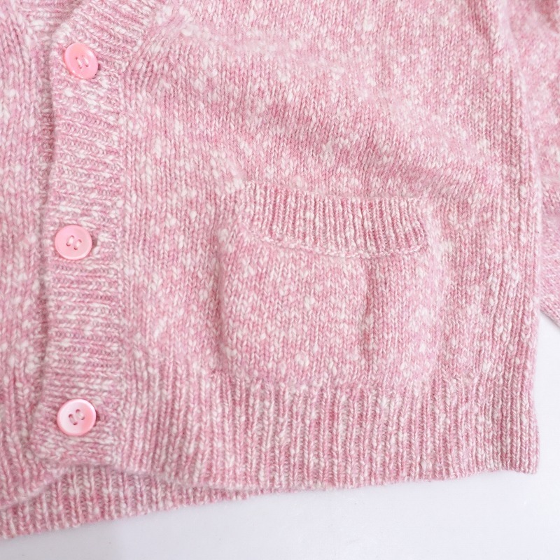 ドゥロワー Drawer *カシミヤカーディガン*1ピンク杢メランジディープVネックポケットざっくりニット羽織り(2-2502-107)【40C52a】