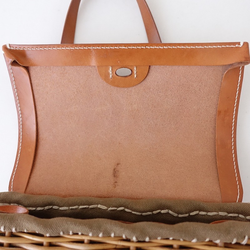 エバゴス ebagos *WHEN SLEEP ON THE LAWN かごバッグ*かばん肩掛けハンドバッグ紅籐×レザー0225(ba10-2502-50)【40C52a】