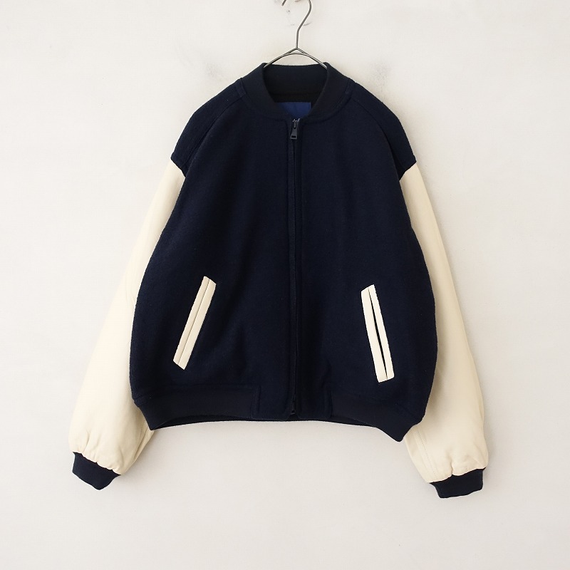 【定価4.6萬(wàn)】ジムフレックス Gymphlex *アワードジャケット*14紺×オフ白分替ブルゾン羽織アウター伢著(mjk25-2502-242)【50C52】