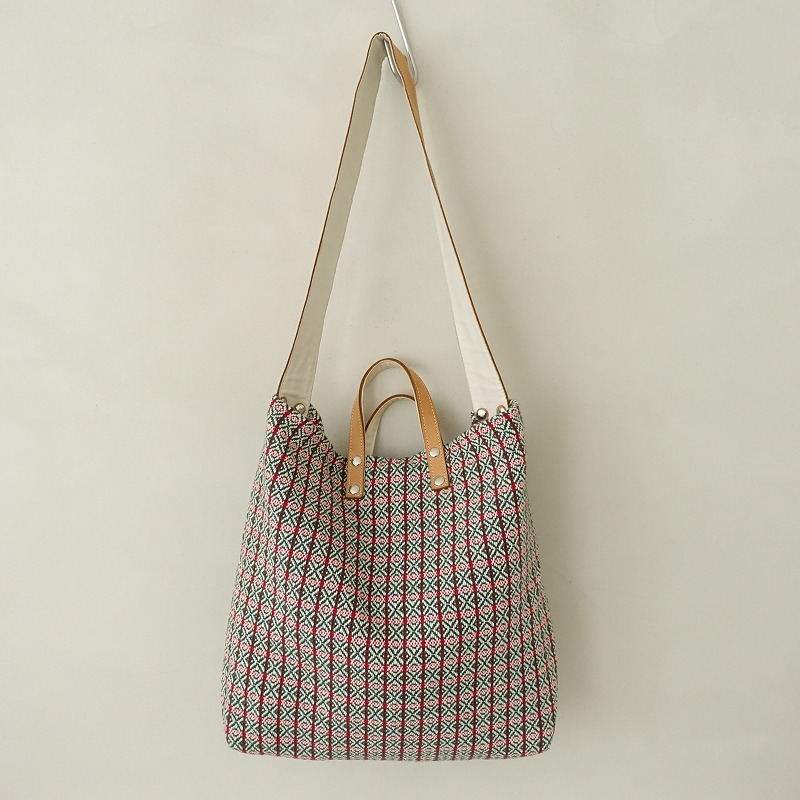 トロワトン trois temps *手織りバッグ*トート手提げショルダー2WAYかばん(ba11-2502-146)【42C52】