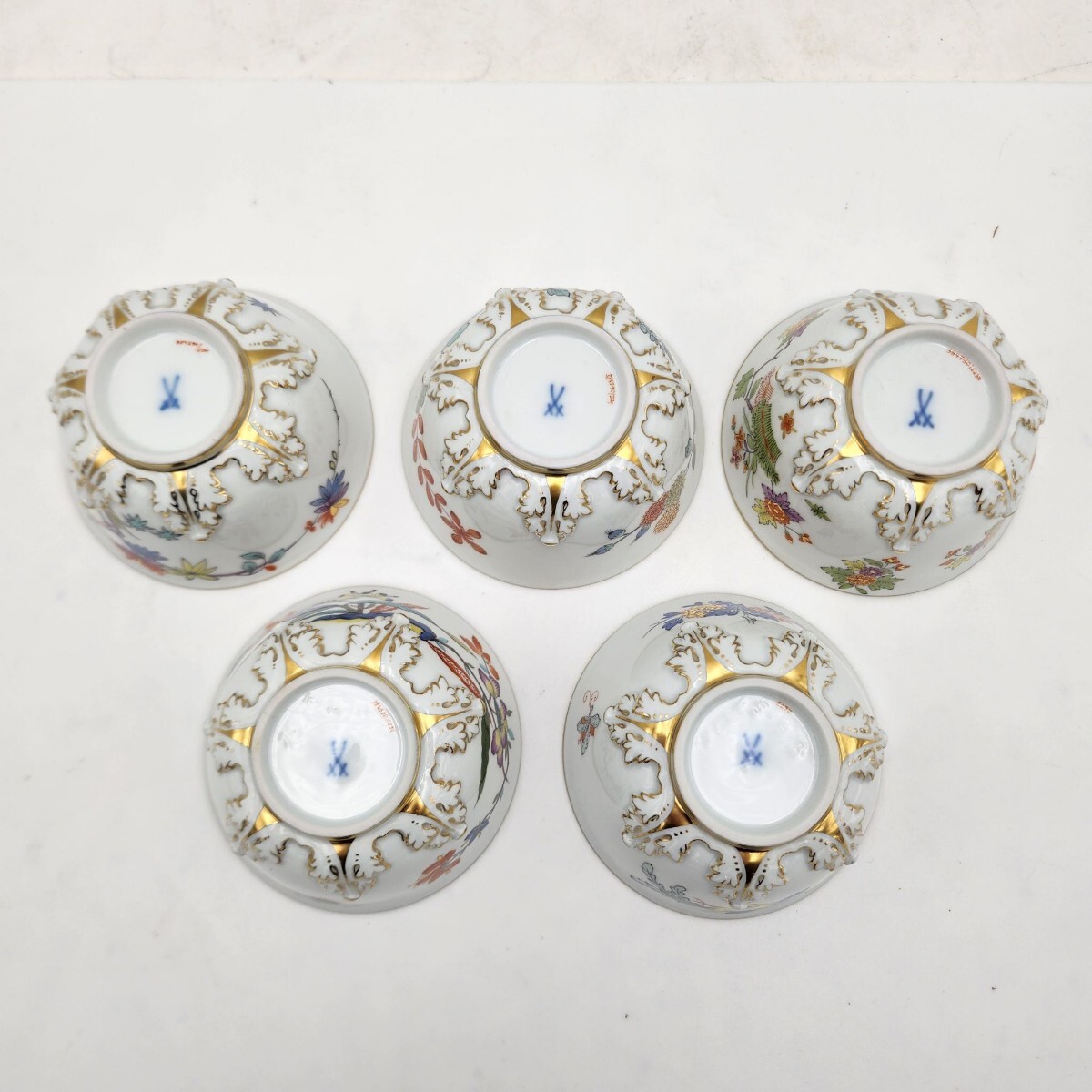 美品 Meissen マイセン シノワズリ 柿右衛門様式 小皿 小鉢 5点 美品 Meissen マイセン シノワズリ 柿右衛門様式 小皿 小鉢 5点