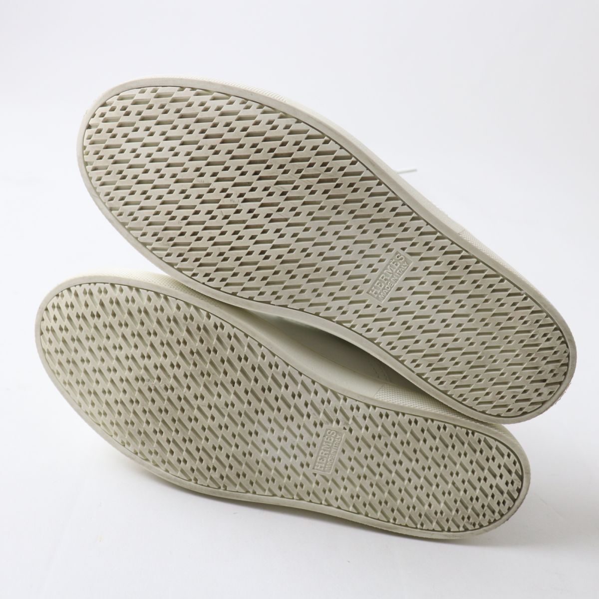 【ドンドン見直し】美品◎イタリア制 エルメス クイック アメリカ限定 レザー レースアップ スニーカー ホワイト×レッド×ブルー 36.5