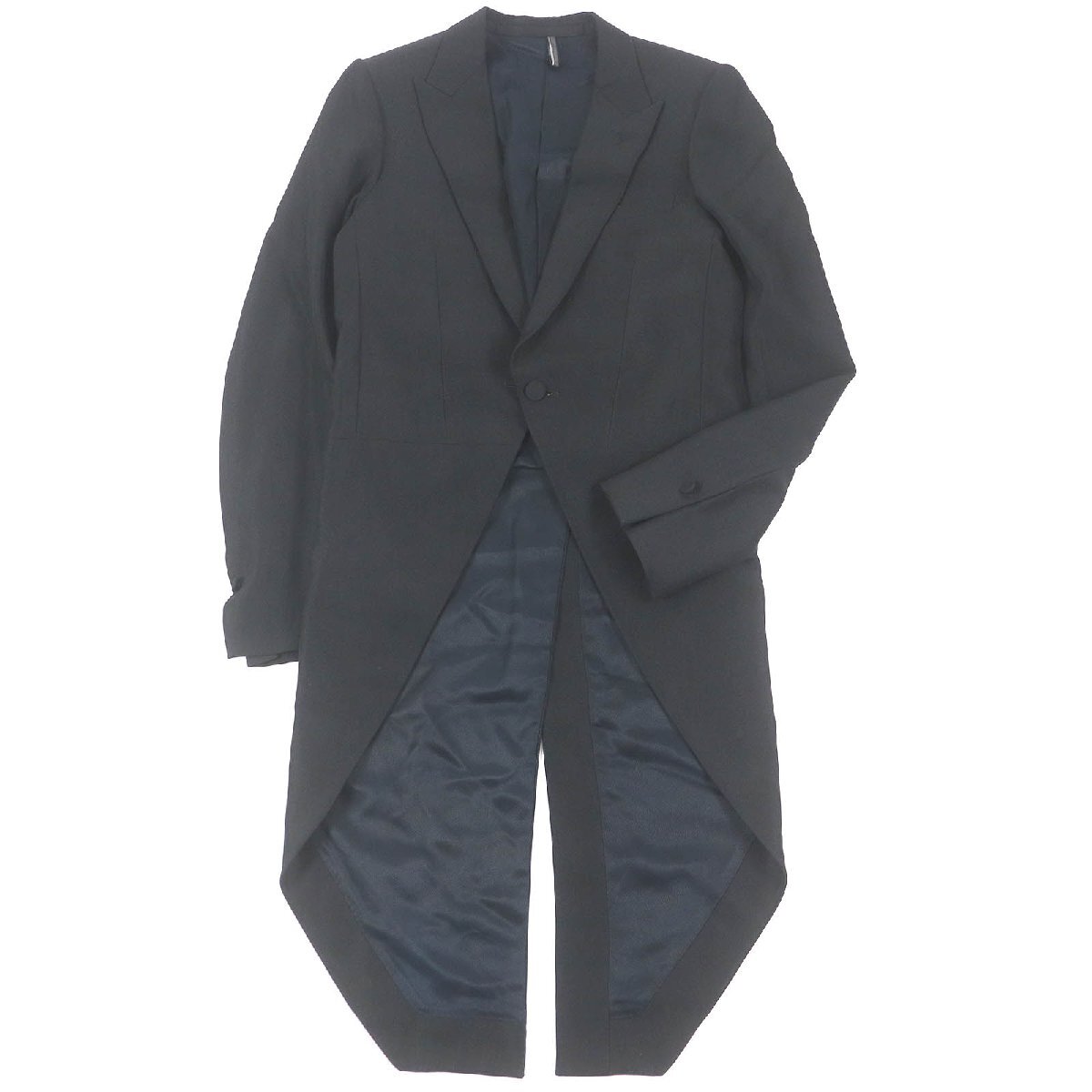 良品□Dior HOMME ディオールオム 6HH1031203 ウール エディ期 燕尾 テールコート スモーキージャケット ブラック 46 イタリア制 正規(guī)品