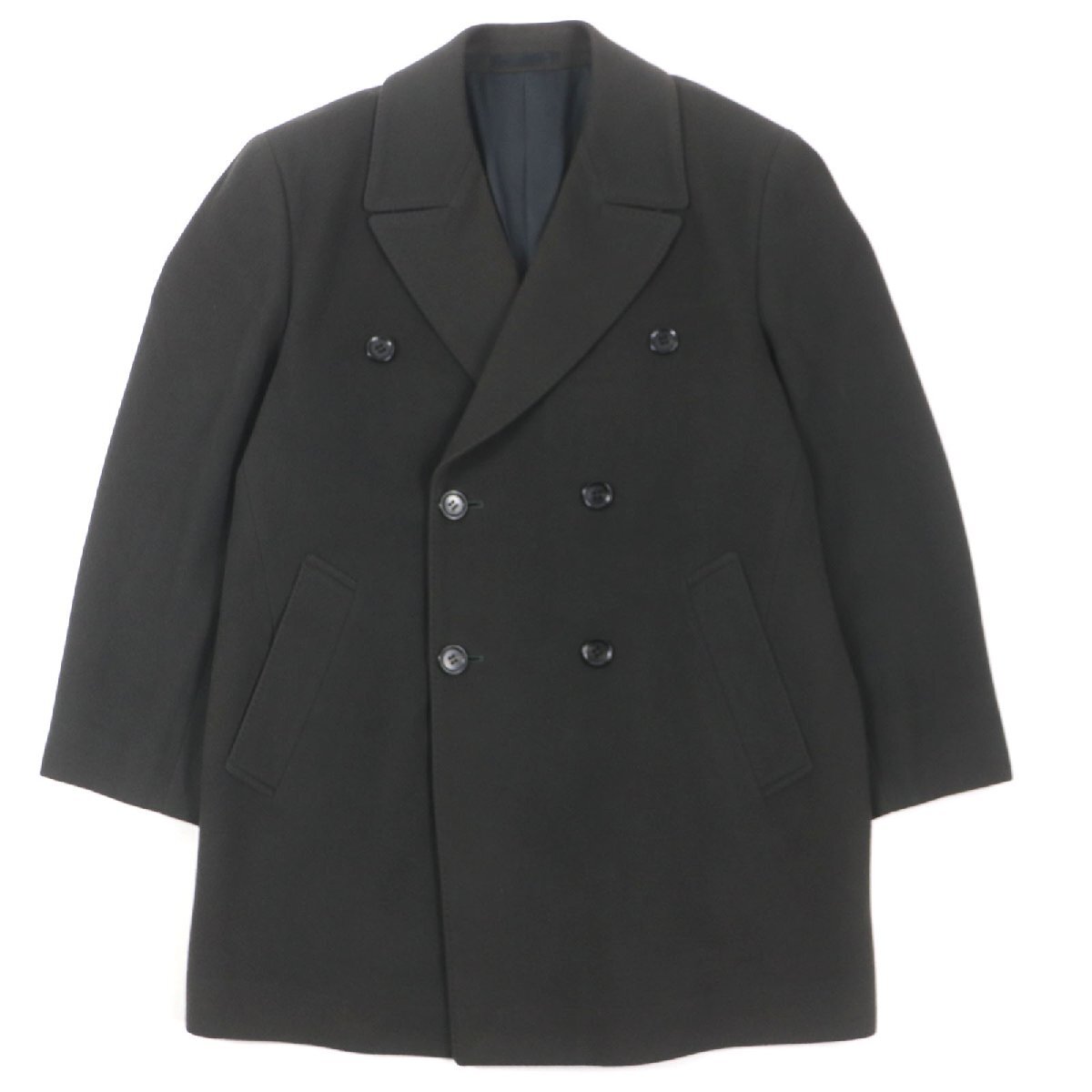 良品▼Christian Dior クリスチャンディオール ヴィンテージ カシミヤ100% ダブルチェスターコート ダークグレー S 日本制 正規(guī)品 メンズ