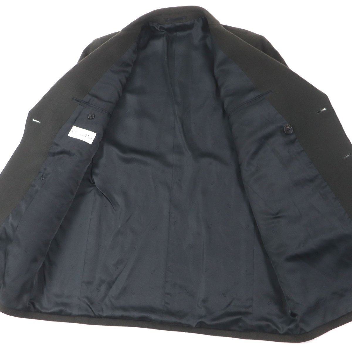 良品▼Christian Dior クリスチャンディオール ヴィンテージ カシミヤ100% ダブルチェスターコート ダークグレー S 日本制 正規(guī)品 メンズ