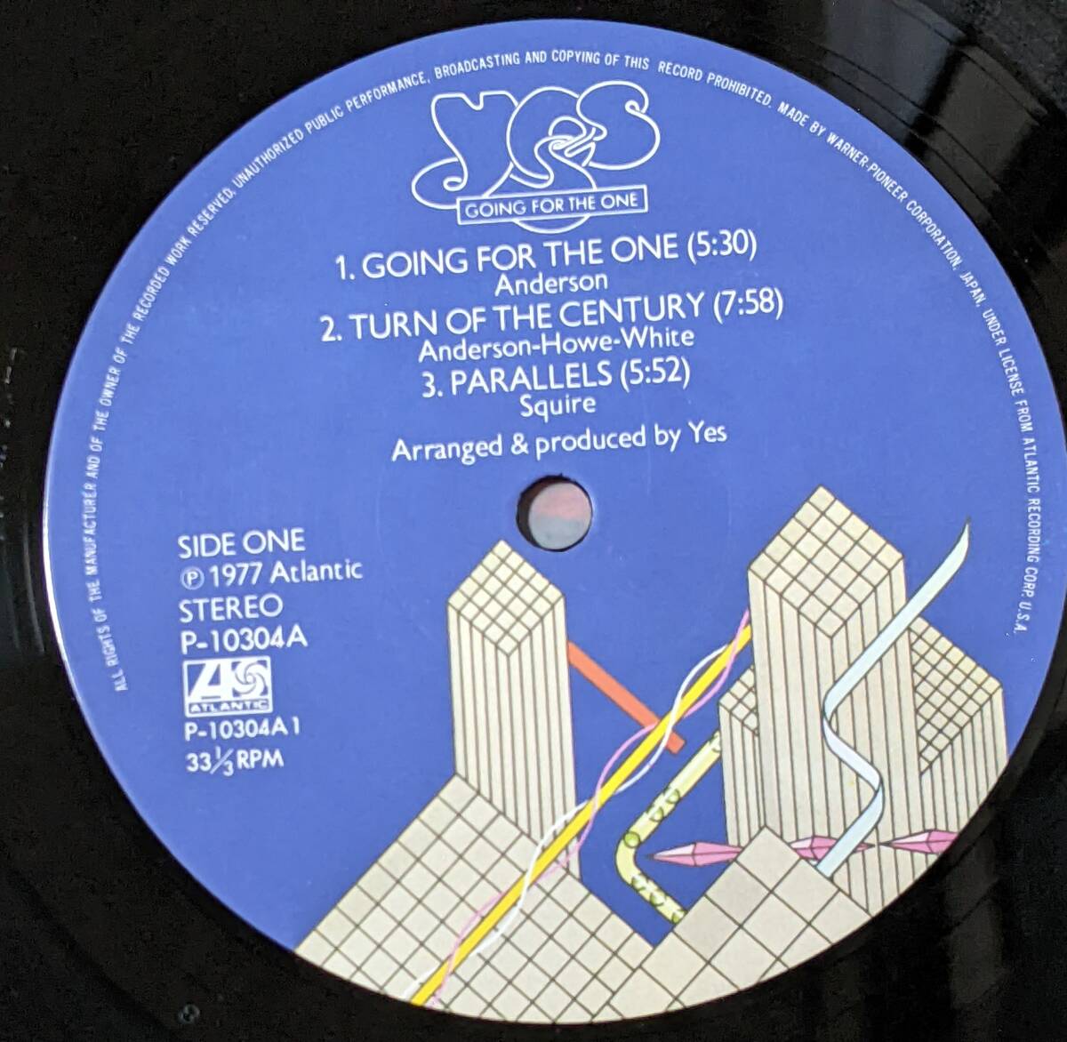 70'siesYES ( записано в Японии LP)/ окончательный Going For The One Atlantic P-10304A 1977 год 