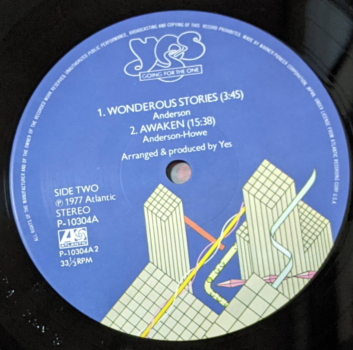 70'siesYES ( записано в Японии LP)/ окончательный Going For The One Atlantic P-10304A 1977 год 