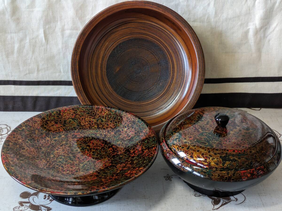 ☆津軽塗 会津塗？ 菓子器☆ 菓子入れ 工芸品 漆器(菓子器、喰籠