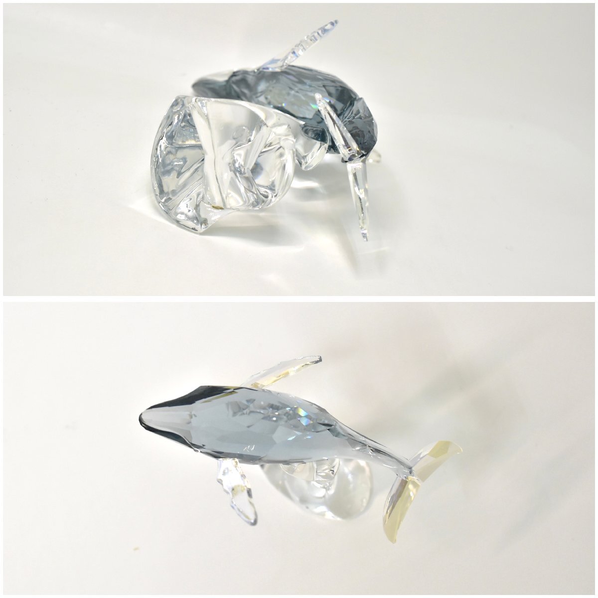 スワロフスキー　クジラの母と子 スワロフスキークジラの母と子