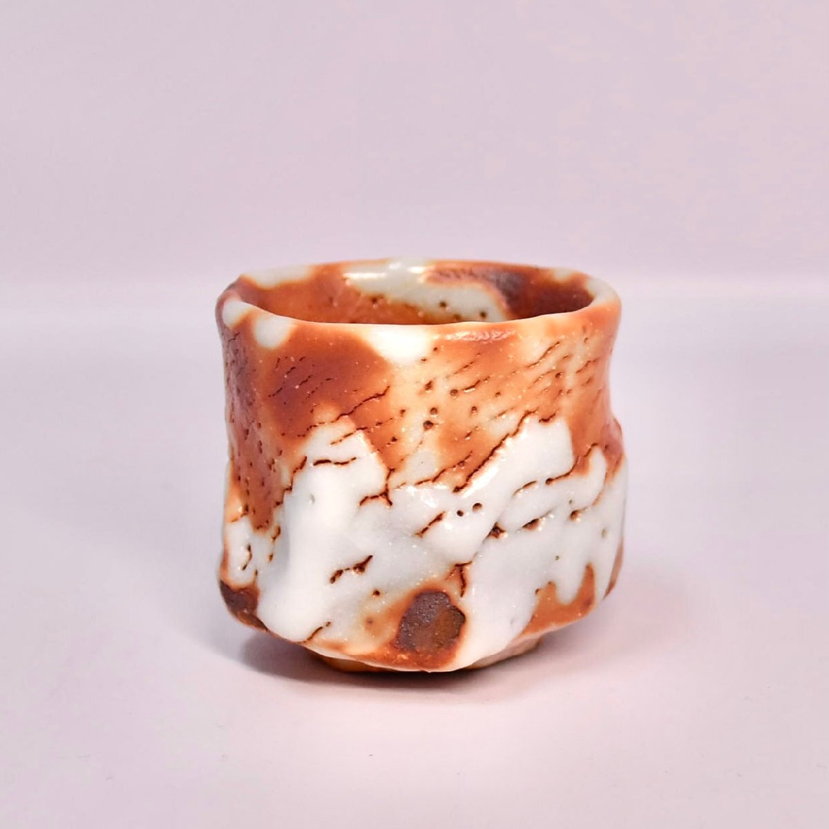 1-6829)林正太郎『赤志野ぐい呑』志野焼 陶器 酒器 陶芸 共箱 真 1-6829)林正太郎『赤志野ぐい呑』志野焼 陶器 酒器 陶芸 共箱 真