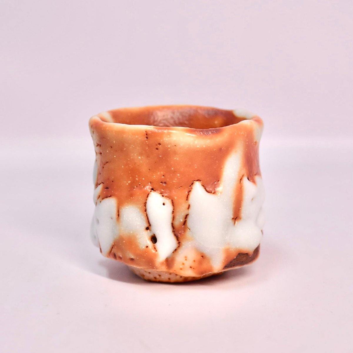 1-6829)林正太郎『赤志野ぐい呑』志野焼 陶器 酒器 陶芸 共箱 真 1-6829)林正太郎『赤志野ぐい呑』志野焼 陶器 酒器 陶芸 共箱 真