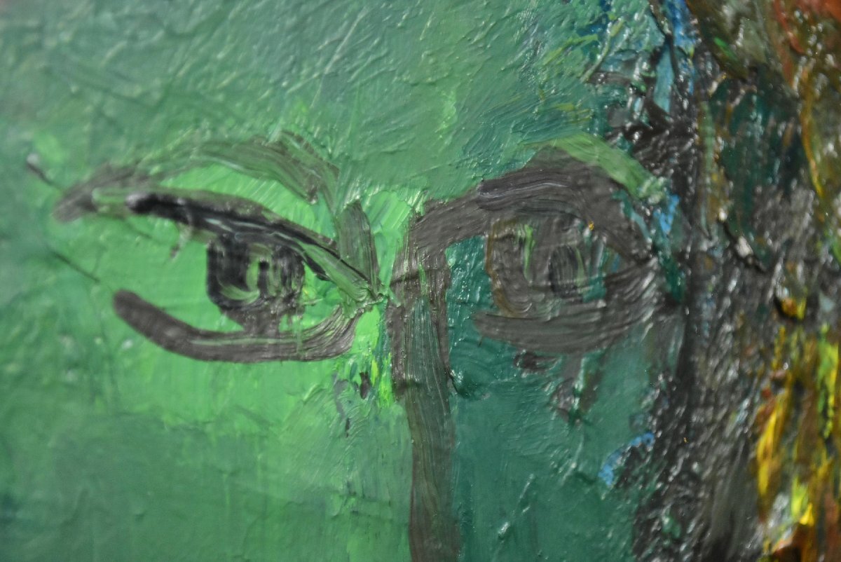 1-5812)日野耕之祐『少女』4号 油彩 油画 油絵 肉筆 原画 直筆サイン