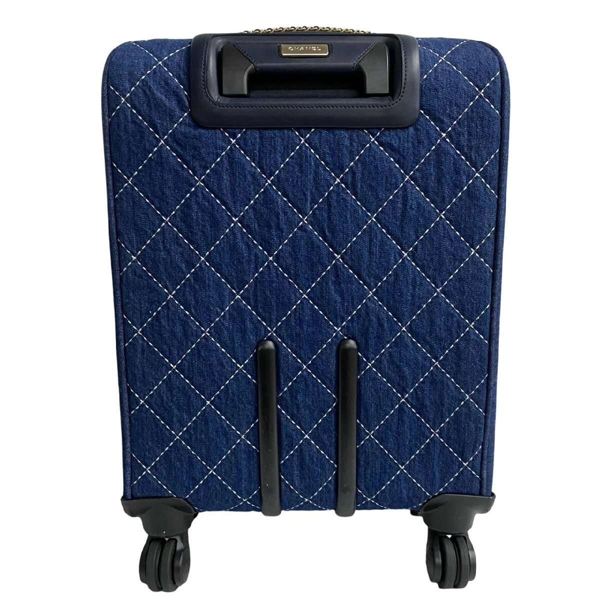 極 美品 袋付 カード シール有 27番臺 CHANEL シャネル ココマーク マトラッセ デニム キャリーバッグ スーツケース ボストンバッグ 76421