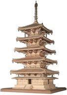中古プラモデル 模型 1/75 法隆寺 五重の塔 木製キット 建築物