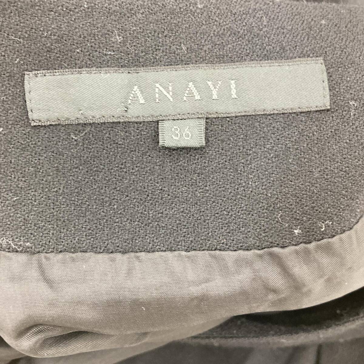ANAYI アナイ プリーツ フレア ミニスカート size36/ブラック ゆうパケットOK