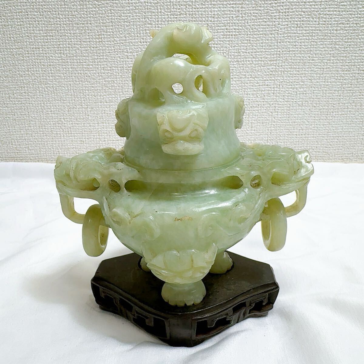1円スタート 香炉 置物 翡翠 中国古玩 中国美術 彫刻 古美術 1円スタート 香炉 置物 翡翠 中国古玩 中国美術 彫刻 古美術