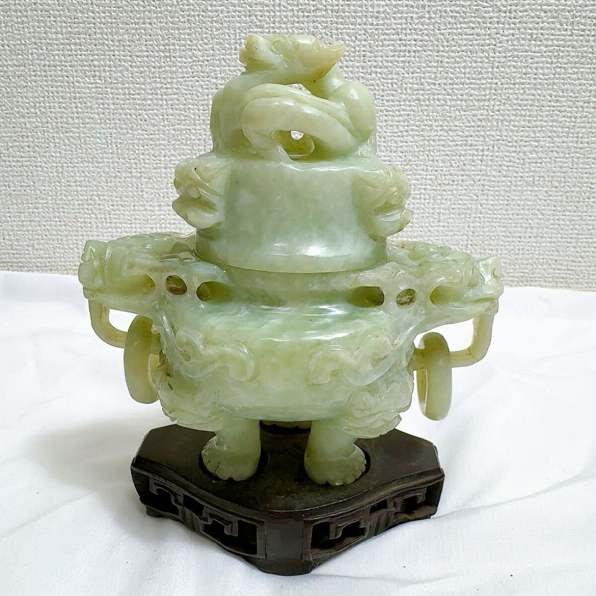 1円スタート 香炉 置物 翡翠 中国古玩 中国美術 彫刻 古美術 1円スタート 香炉 置物 翡翠 中国古玩 中国美術 彫刻 古美術