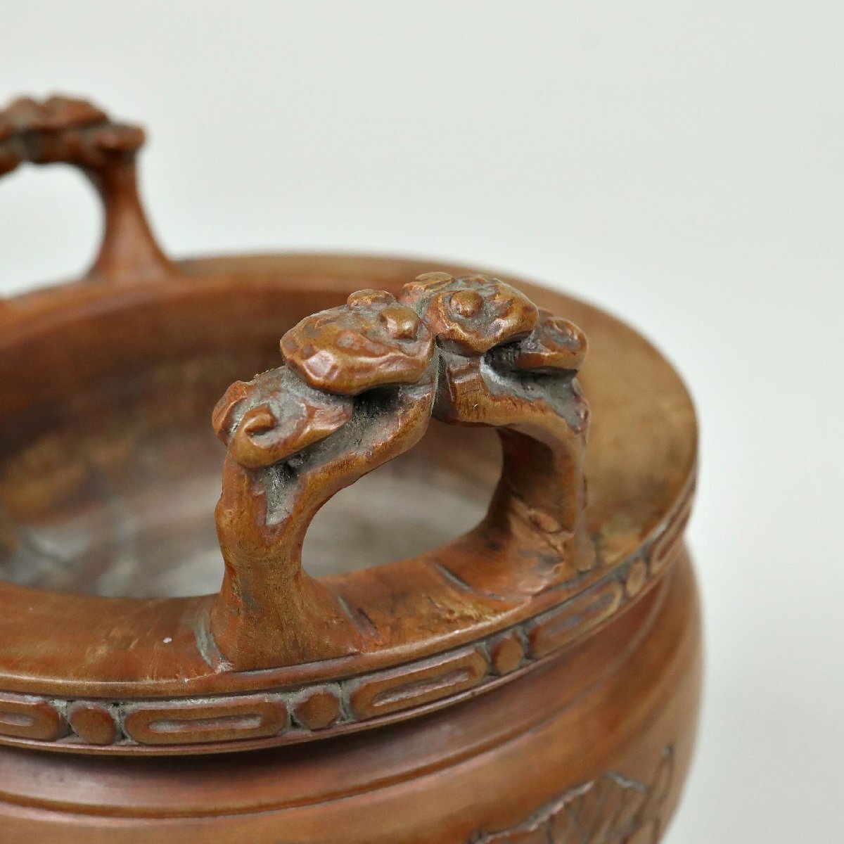 古作 木彫 七十一翁 西東北南造 柘植 黄揚木 刳り貫き 香炉 古作 木彫 七十一翁 西東北南造 柘植 黄揚木 刳り貫き 香炉