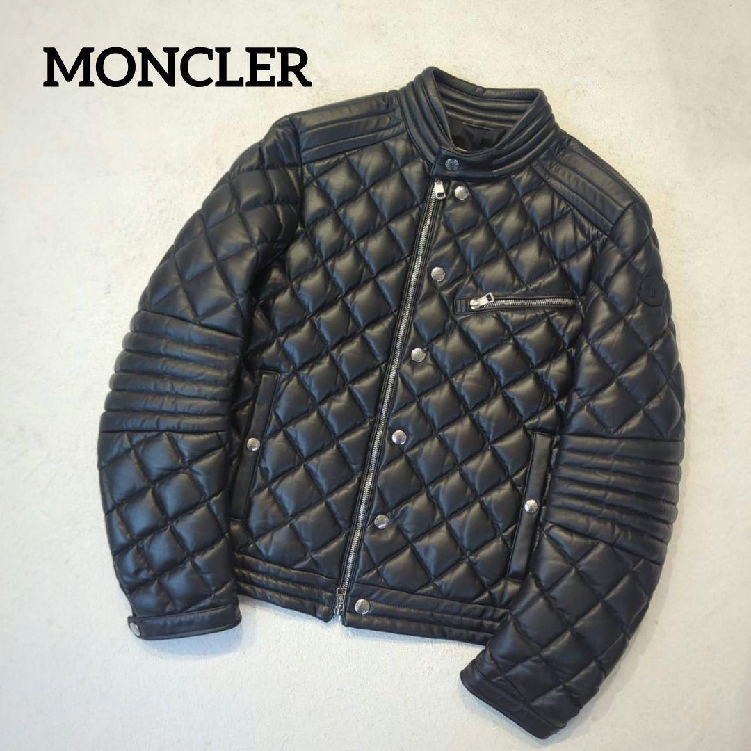 1円~ 極希少 MONCLER モンクレール レザー ダウンジャケット 1円~ 極希少 MONCLER モンクレール レザー ダウンジャケット