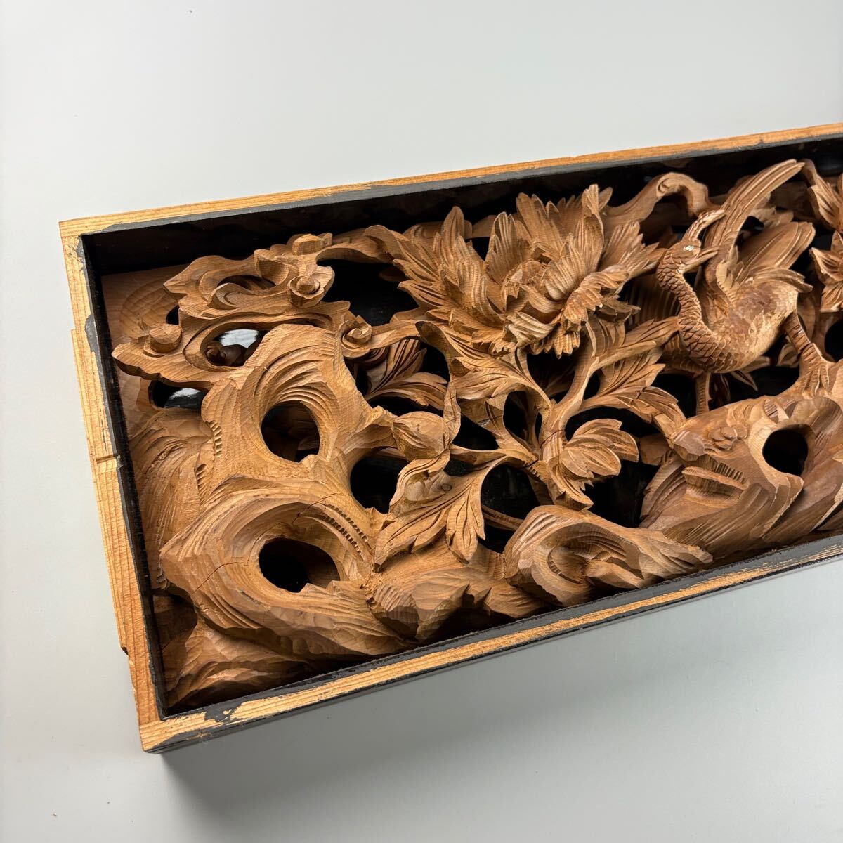 時代 仏教美術 木彫 透彫 欄間 細密彫刻 寺院 木製 彫刻 装飾