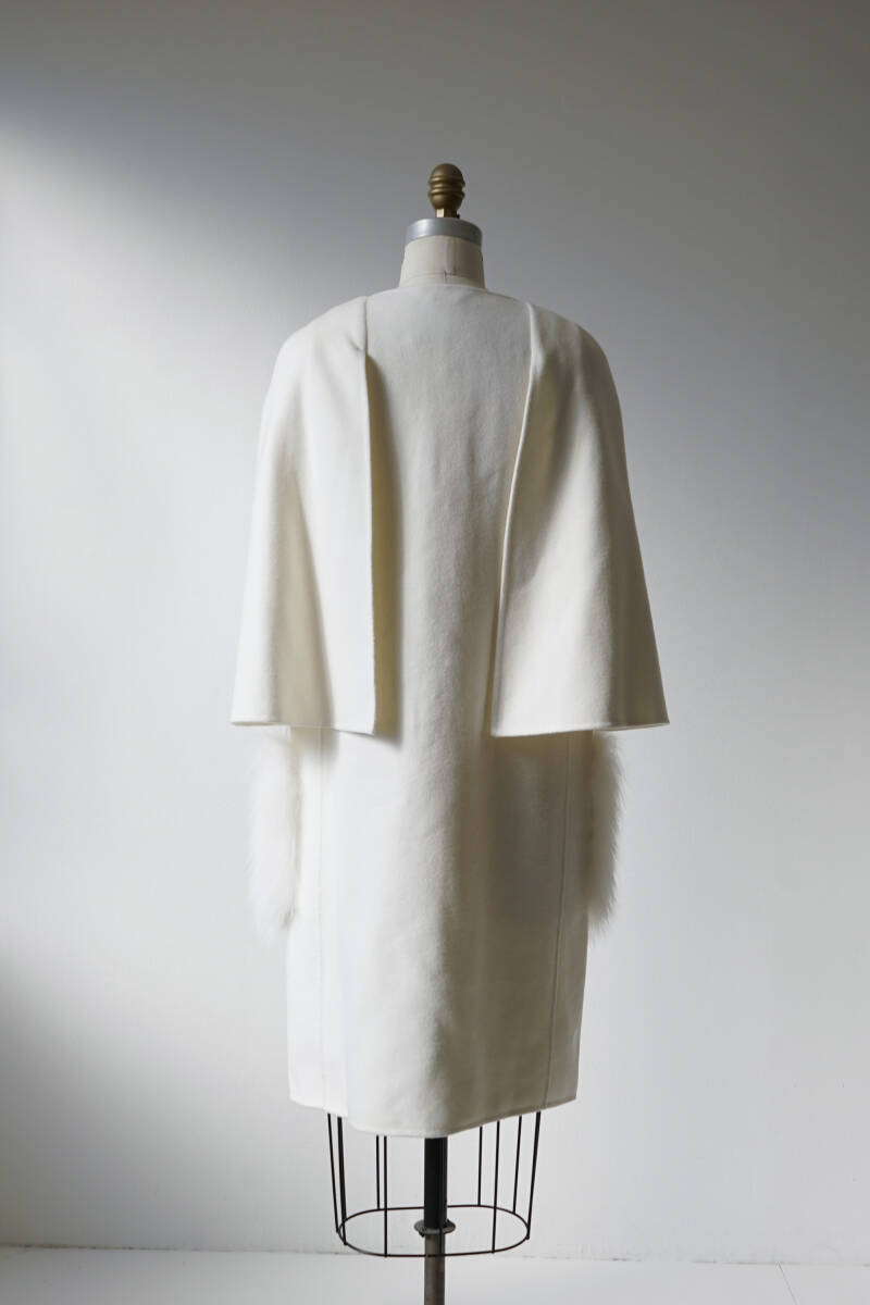 FENDI フェンディ フォックスファー ノーカラー ケープコート size 40 0228088