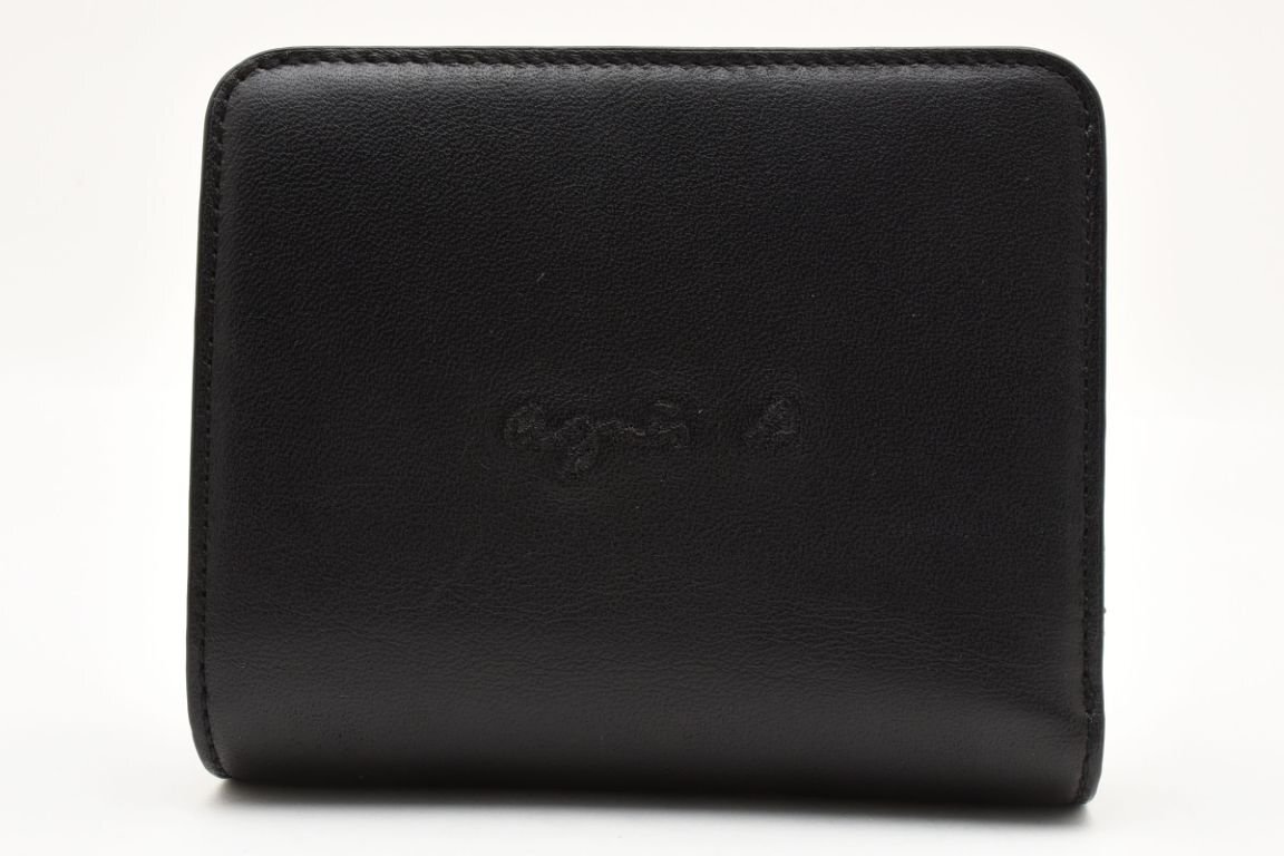 箱付き アニエスベー 財布 二つ折り ブラック レザー メンズ 箱付き アニエスベー 財布 二つ折り ブラック レザー メンズ