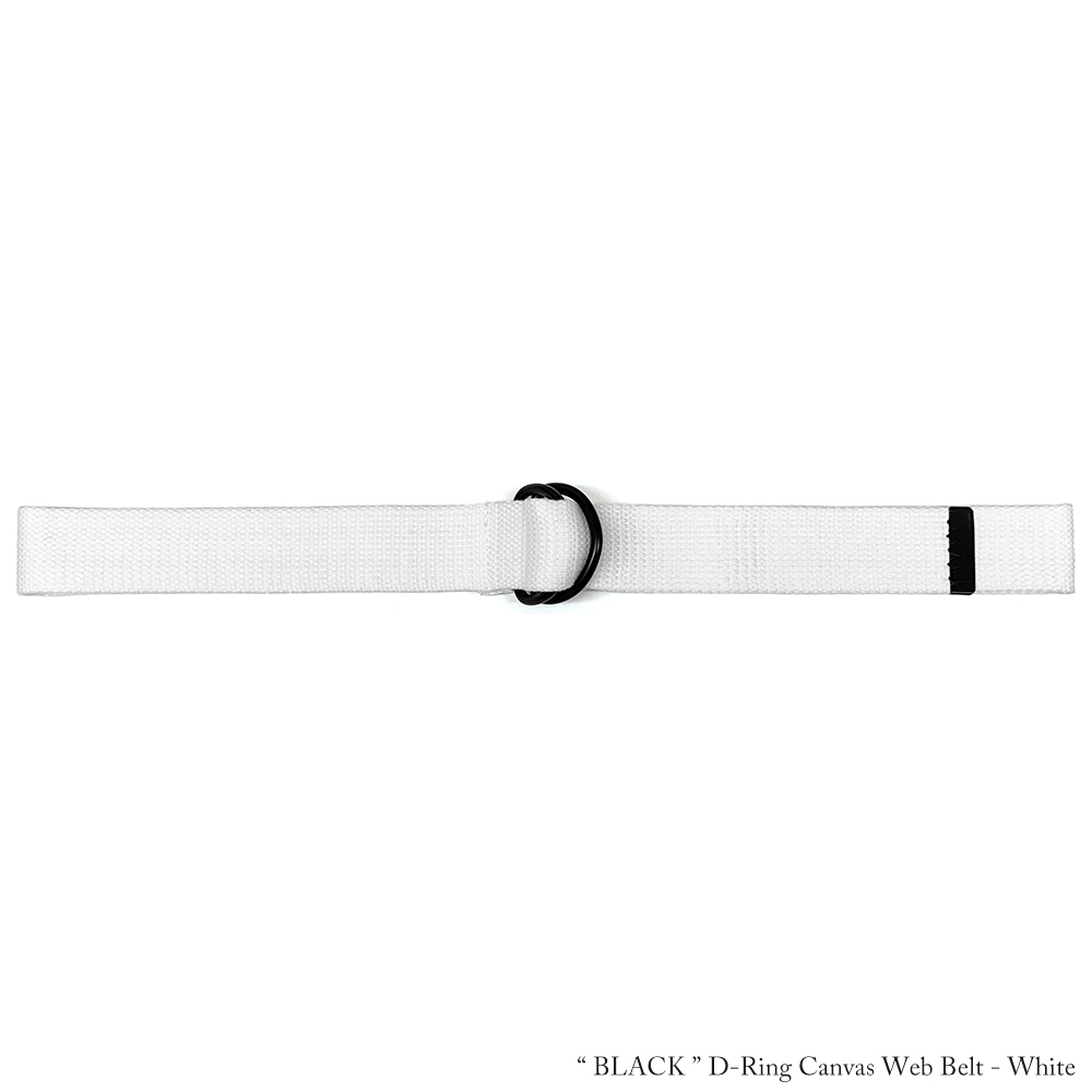 送料260円 ブラック ダブルリング キャンバス ウェブ ベルト White メンズ レディース ウェブ フリー 無地 W D リング 通勤 通學(xué) BELT 白