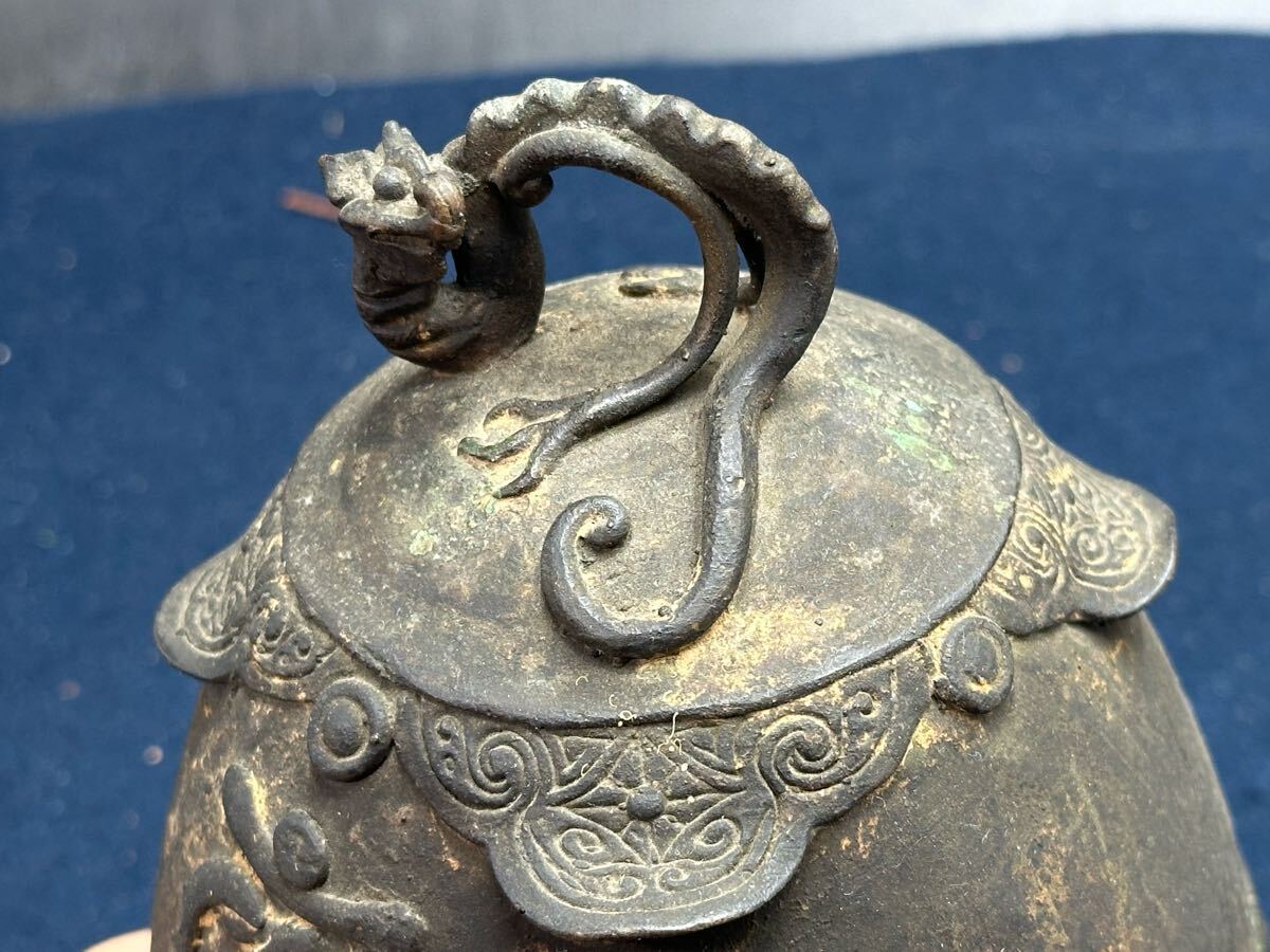 中国美術 西蔵古銅仏舎利具 釣鐘 明 清時代中国鍍 金工チベット 中国美術 西蔵古銅仏舎利具 釣鐘 明 清時代中国鍍 金工チベット