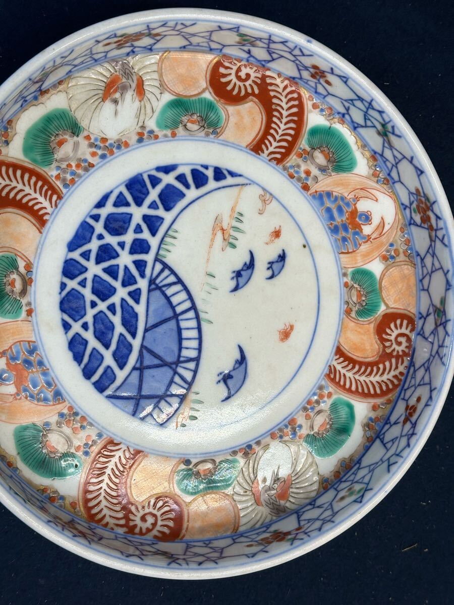 伊万里焼 古伊万里 浅鉢/中鉢セット 網手金魚紋 金彩色絵 梅花 伊万里焼 古伊万里 浅鉢/中鉢セット 網手金魚紋 金彩色絵 梅花