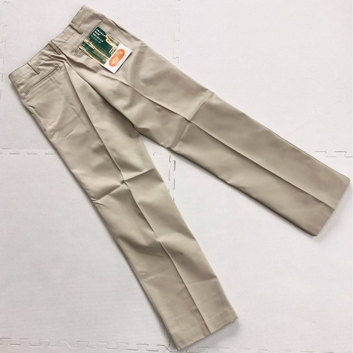 M (在庫処分)新品未使用品 クロカメ被服 [7070] 米式ズボン 2枚組 サイズ W73×L76/ベージュ/ノータック/通年/パンツ/作業着/ワークウェア_画像5