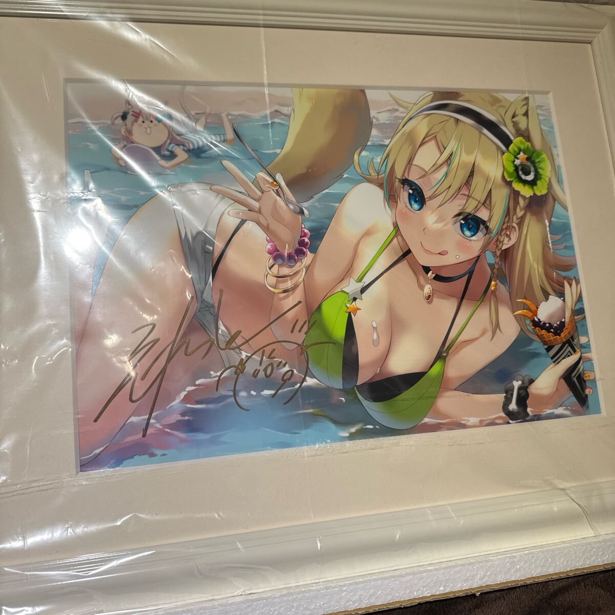 えれっと 直筆サイン入り 複製原画 軸中心派 summer かまはを えれっと 直筆サイン入り 複製原画 軸中心派 summer かまはを