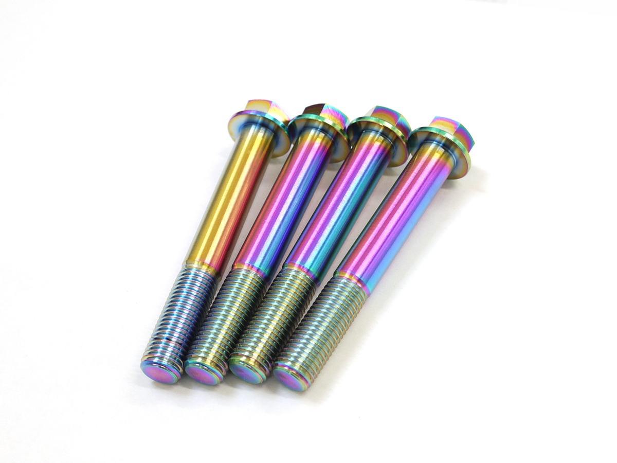 KATANA 19-22用64チタン制フロントキャリパーマウントボルト4本セット 焼き色 レインボー Ti-6Al-4V