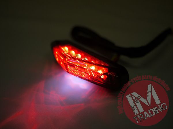 ミニLEDテールランプ スモークレンズ バイク用 ナンバー燈付き ビューエル トライアンフ ドゥカティ KTM アプリリア等に