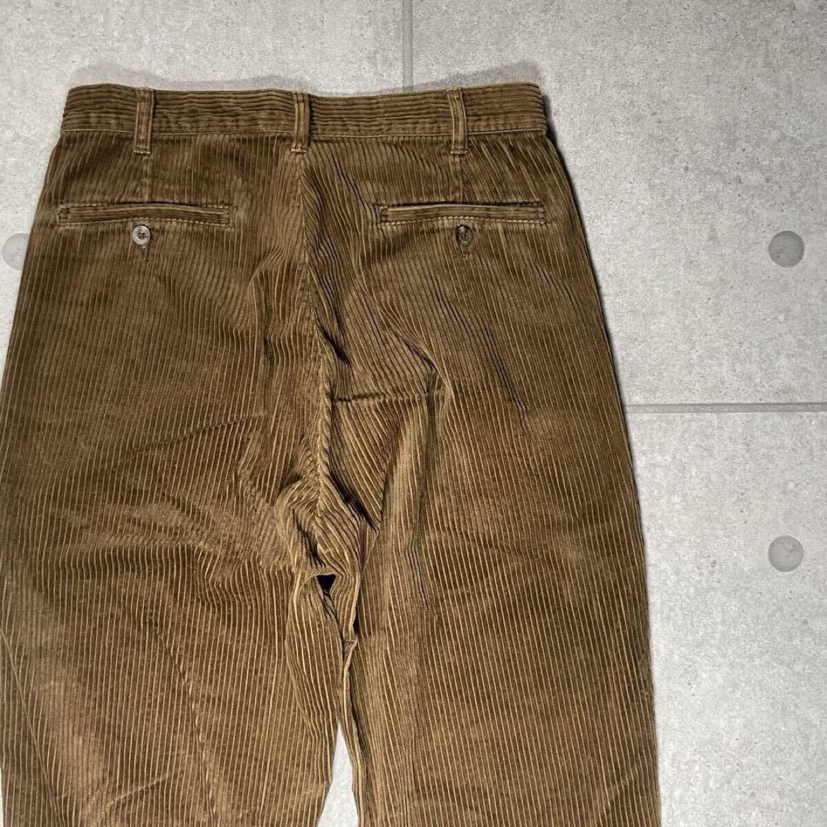 Eddie Bauer　パンツ　太畝コーデュロイ　90s　2タック　バギー　極太　エディーバウアー　ワイド　白タグ　ツータック　カーキ　W32