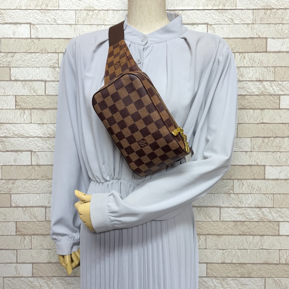 Louis Vuitton Geronimo s Damier сумка "body" Damier парусина N51944 Brown мужской LOUIS VUITTON б/у