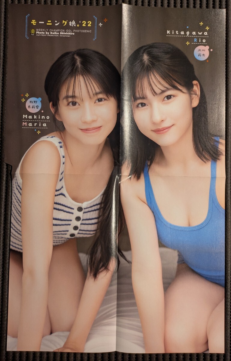 【ポスター/牧野真莉愛 北川莉央(モーニング娘?！?2)】少年チャンピオン2022年No.27 付録