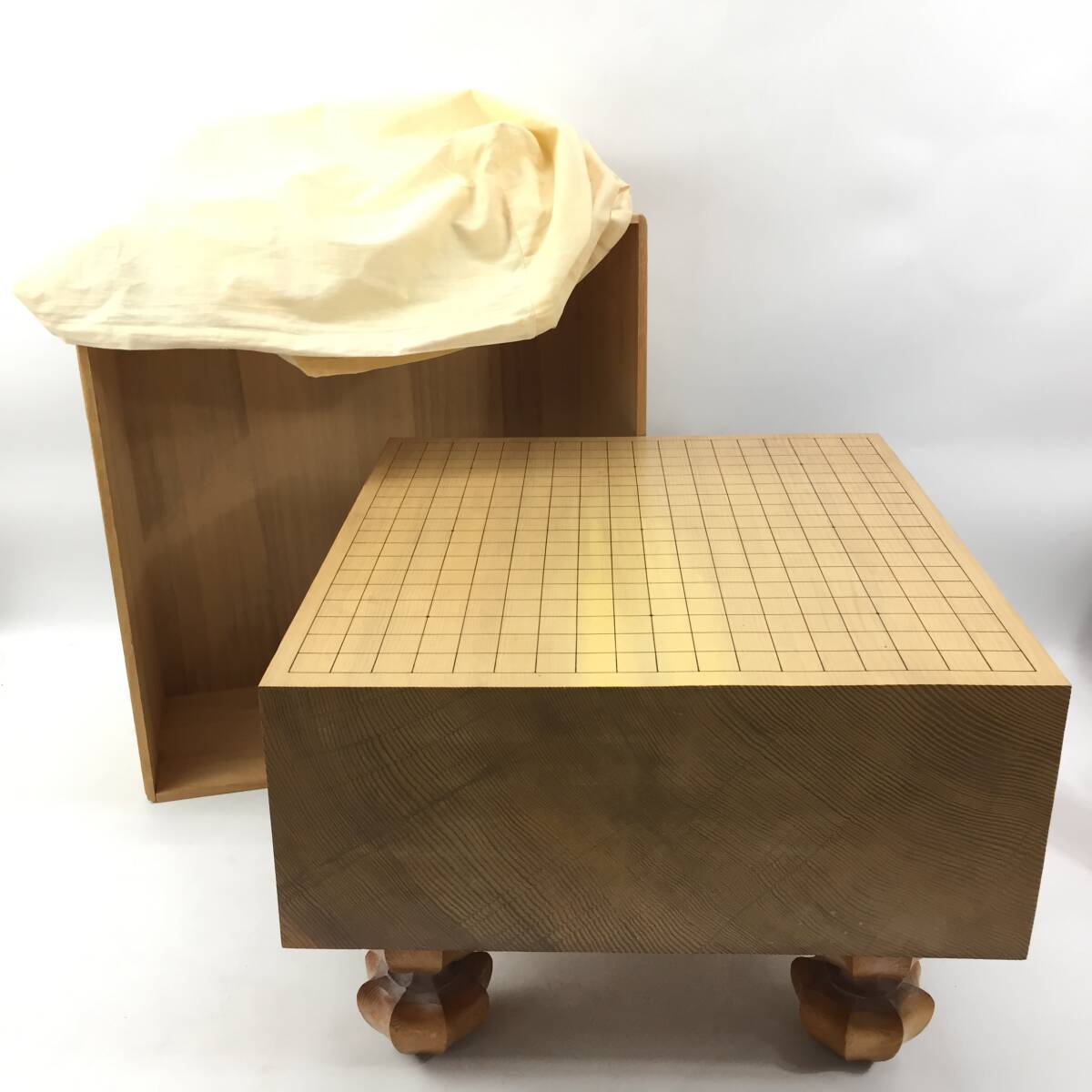 福袋 公式 囲碁 碁盤 足付盤 46cm×30cm 約42cm 四方柾 新榧 19路盤 臍付き 囲碁