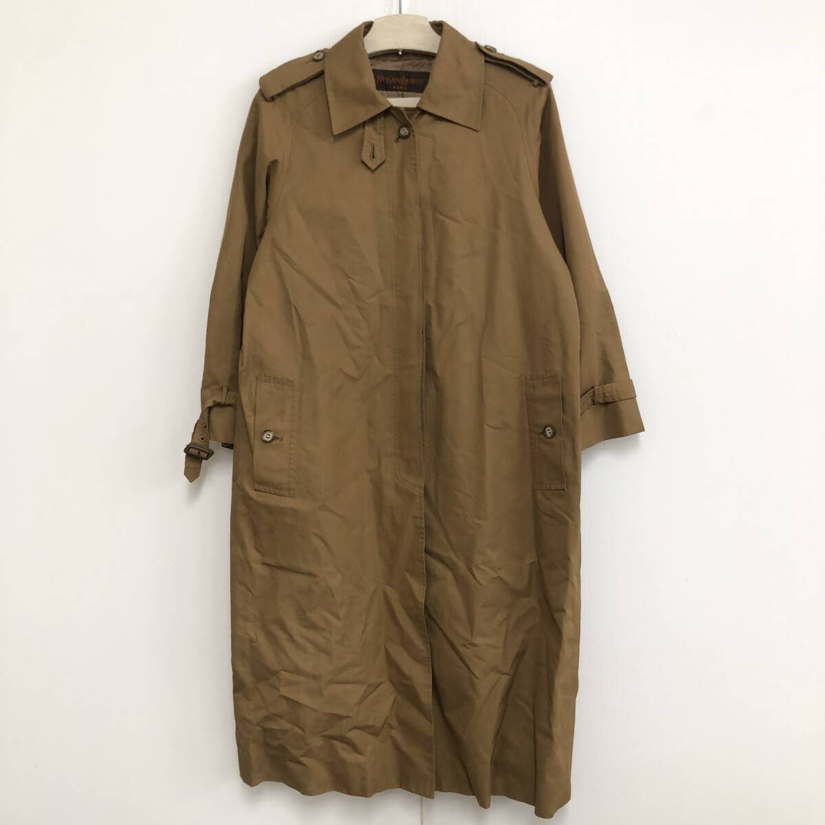 Yves Saint Laurent イヴサンローラン ステンカラーコート ベージュ系 メンズ レディース アウター 25c菊NS