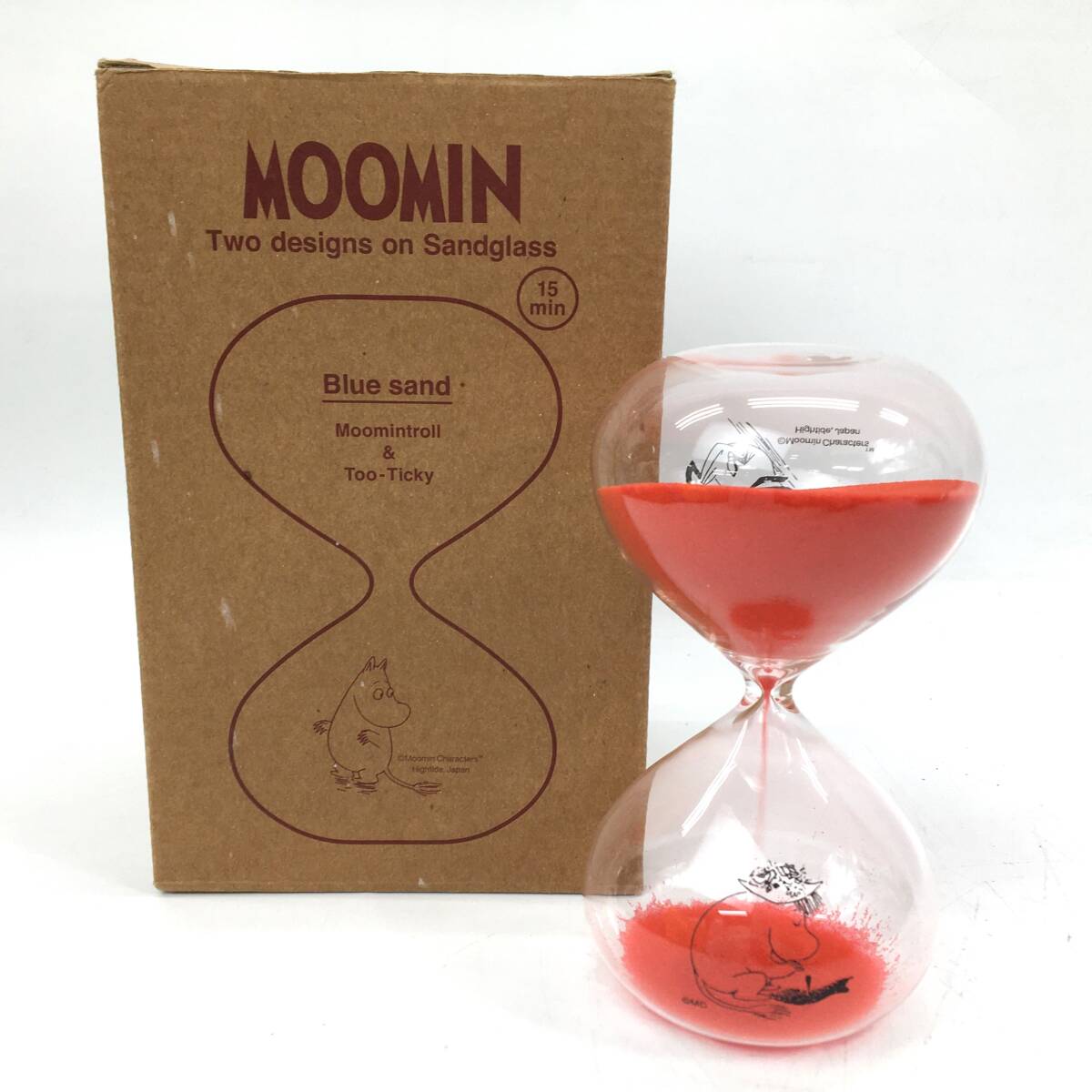 MOOMIN ムーミン 15min 15分 ガラス製 砂時計 オブジェ 置き物 ミー 北欧 箱付き 25c菊TK_画像1