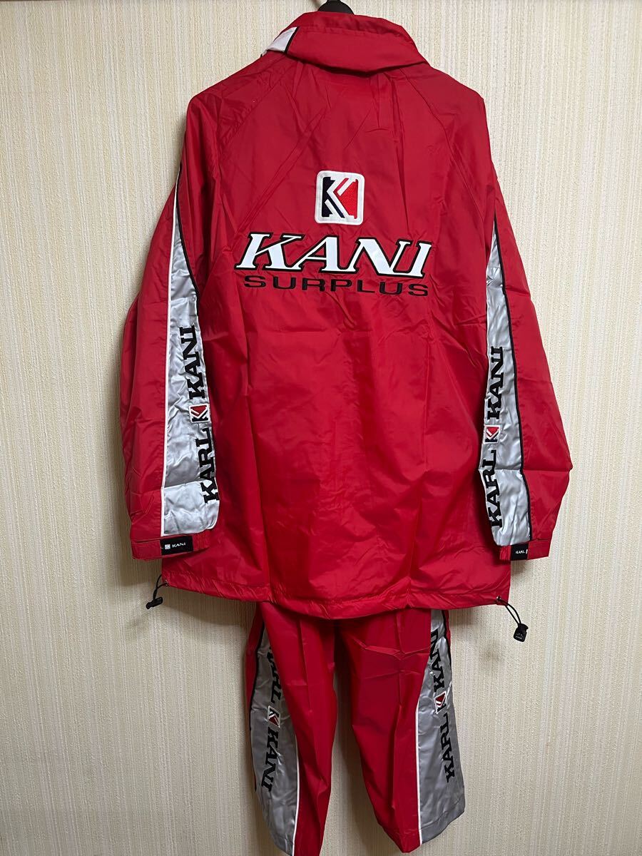 超希少新品未使用KARL KANIナイロン上下セットアップ赤L 5000円 超希少新品未使用KARL KANIナイロン上下セットアップ赤L 5000円
