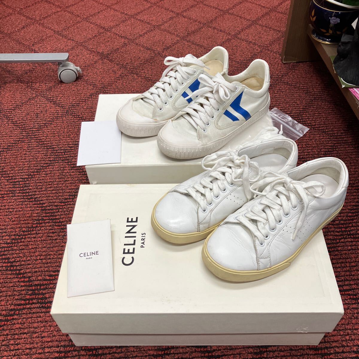 CELINE JANE LOW LACE-UPセリーヌキャンバススニーカー