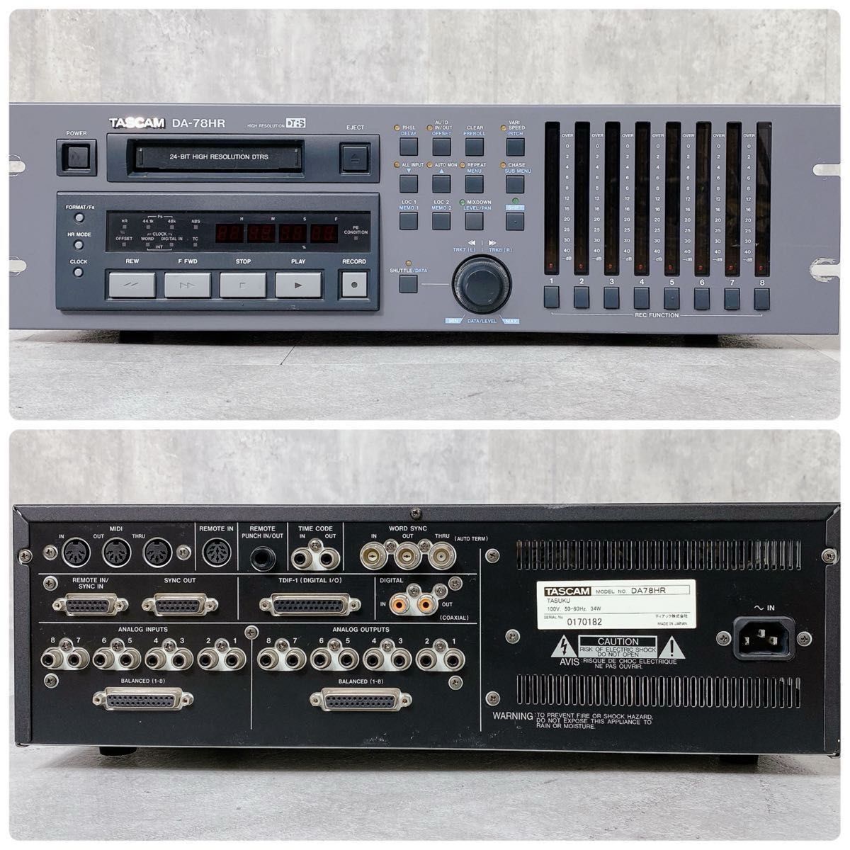 W170 TASCAM Tascam DA78HR цифровой многоканальный магнитофон акустическое оборудование 