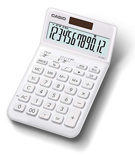 カシオ スタイリッシュ電卓 ホワイト ジャストタイプ 12桁 JF-S200-WE-N