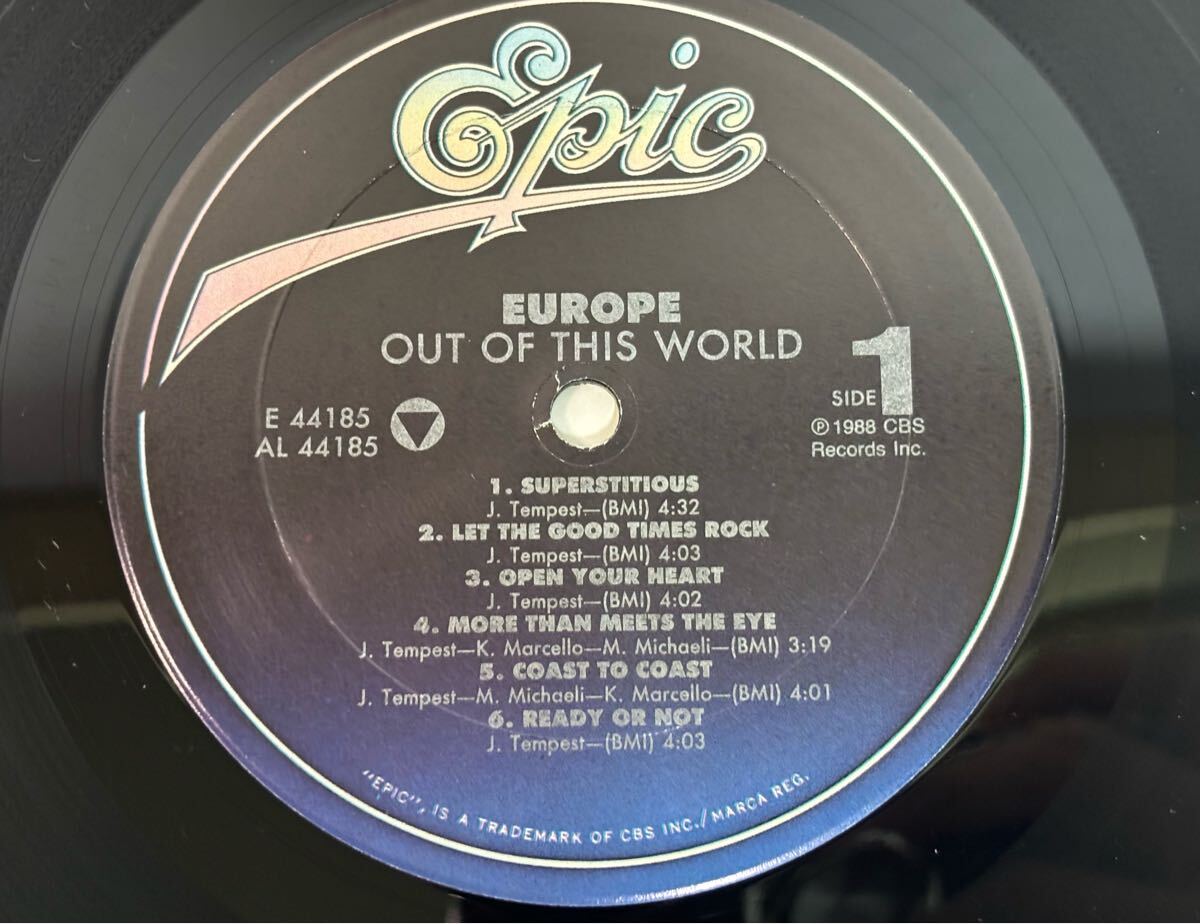  Europe EUROPE/OUT OF THIS WORLD(OE44185)LP запись подлинная вещь *80s/CBS/ прекрасный запись / shrink / высокий p стикер / западная музыка блокировка /HR/HM