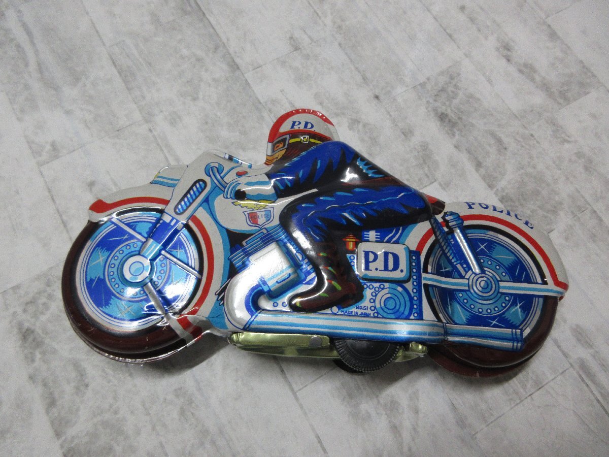 !_yo6 1. мотоцикл фрикцион POLICE MOTORCYCLE Police мотоцикл жестяная пластина полиция [ звезда видеть ]