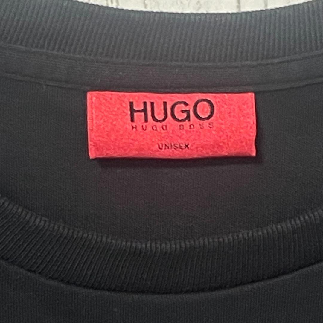 極美品 ヒューゴ ボス ラインストーン反転ロゴ ロンT スウェット