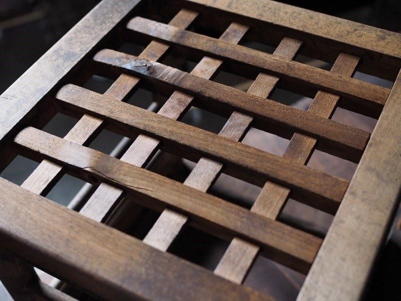 古い木制櫓２臺(tái)セット ローテーブルに 昭和前期　古録展 送料別 Eサイズ　中古 品番H1609