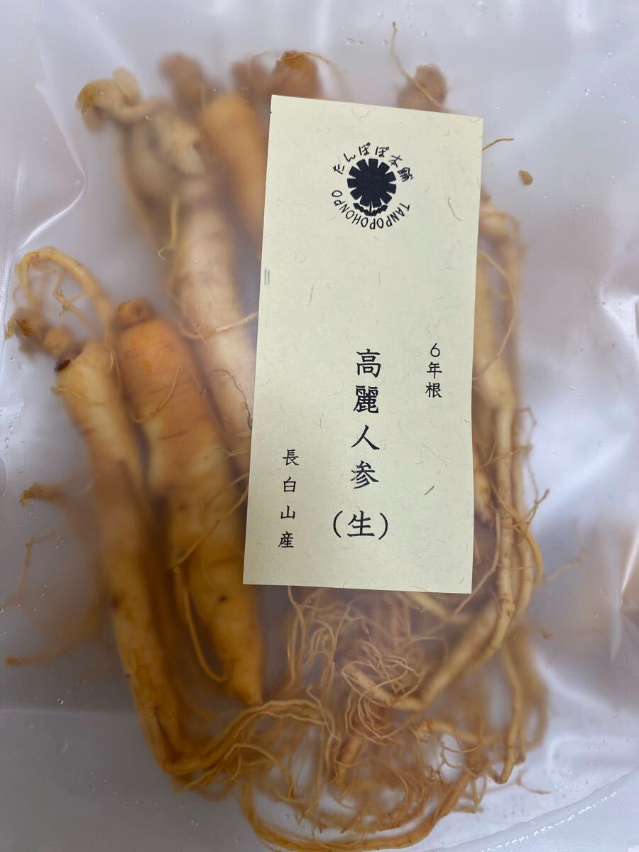 6年根高麗人参(生) 高麗人参 薬膳酒用 110g(約10本) 長白山産 6年根高麗人参(生) 高麗人参 薬膳酒用 110g(約10本) 長白山産