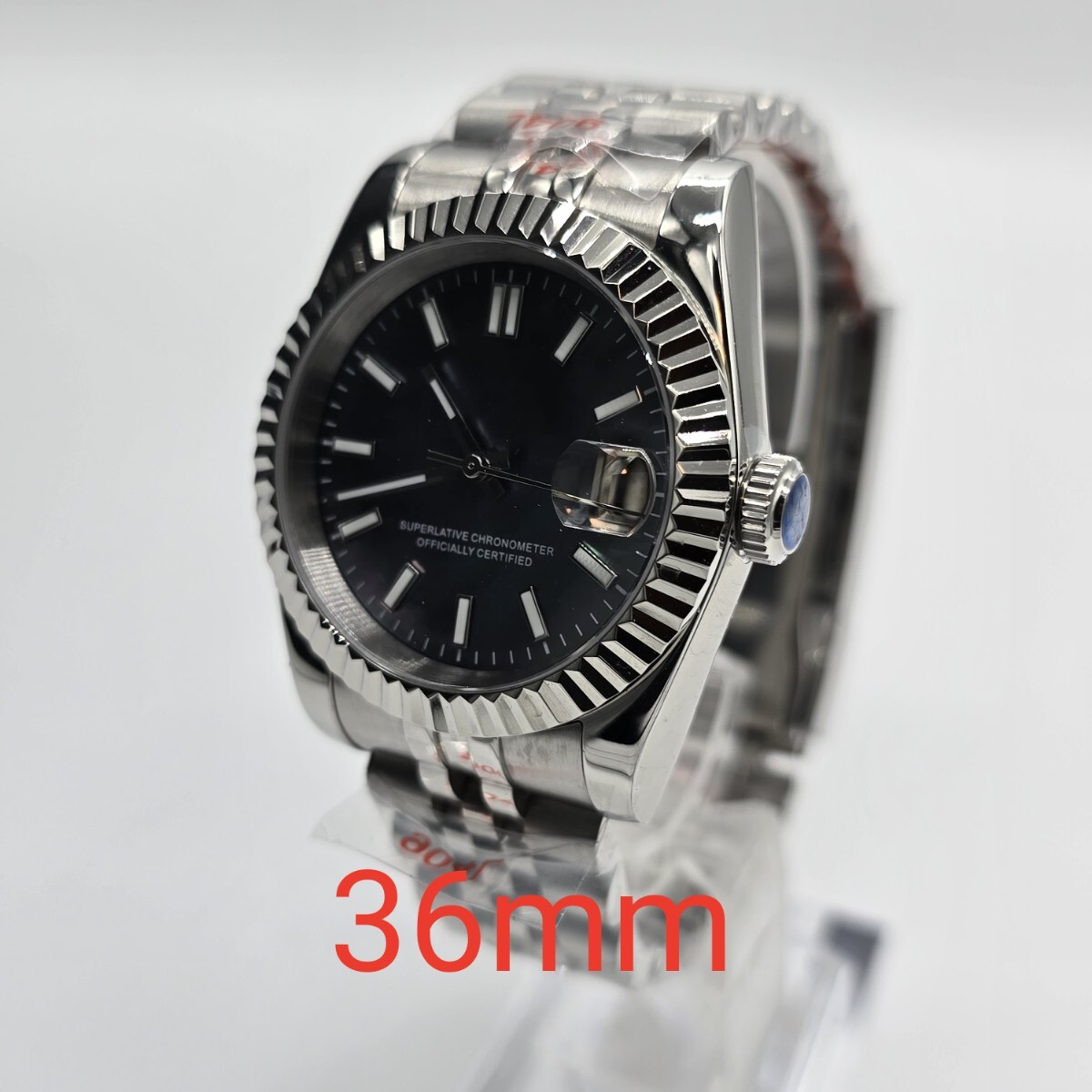 新品 自動巻 Tandorio ノーロゴ MOP グレー文字盤 36mm セイコー NH35 メンズ腕時計 機械式 サファイア風防