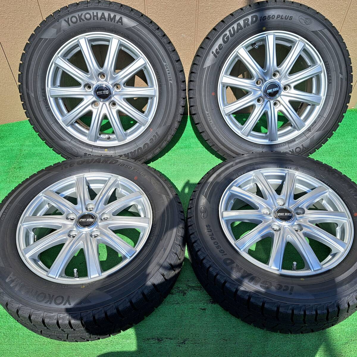 195/65R15 SPORT RUOTA アルミホイール ノア ヴォクシー ステップワゴン ヨコハマ アイスガード IG50プラス スタッドレスタイヤ 2018年制 